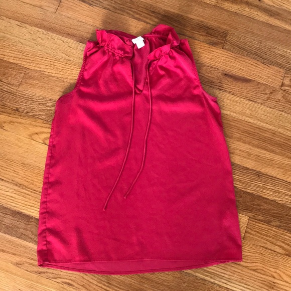 J Crew Factory Rasberry Ruffle Neck Cami - Picture 2 of 5